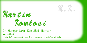martin komlosi business card